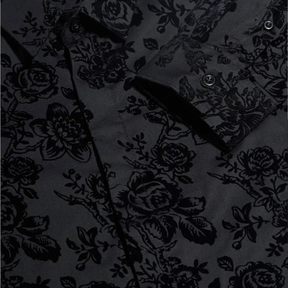 Twisted Tailor Armada Skinny Floral Flocked Shirt NWT - Picture 2 of 2